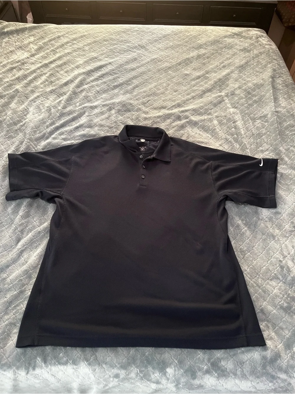 Nike Men’s Black Polo with Subtle Sleeve Swoosh